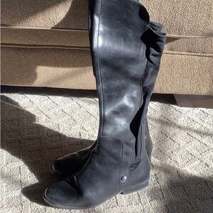 AK Anne Klein Citygurl BLACK Leather Equestrian Riding Boots